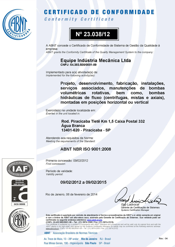 Certificado Energya